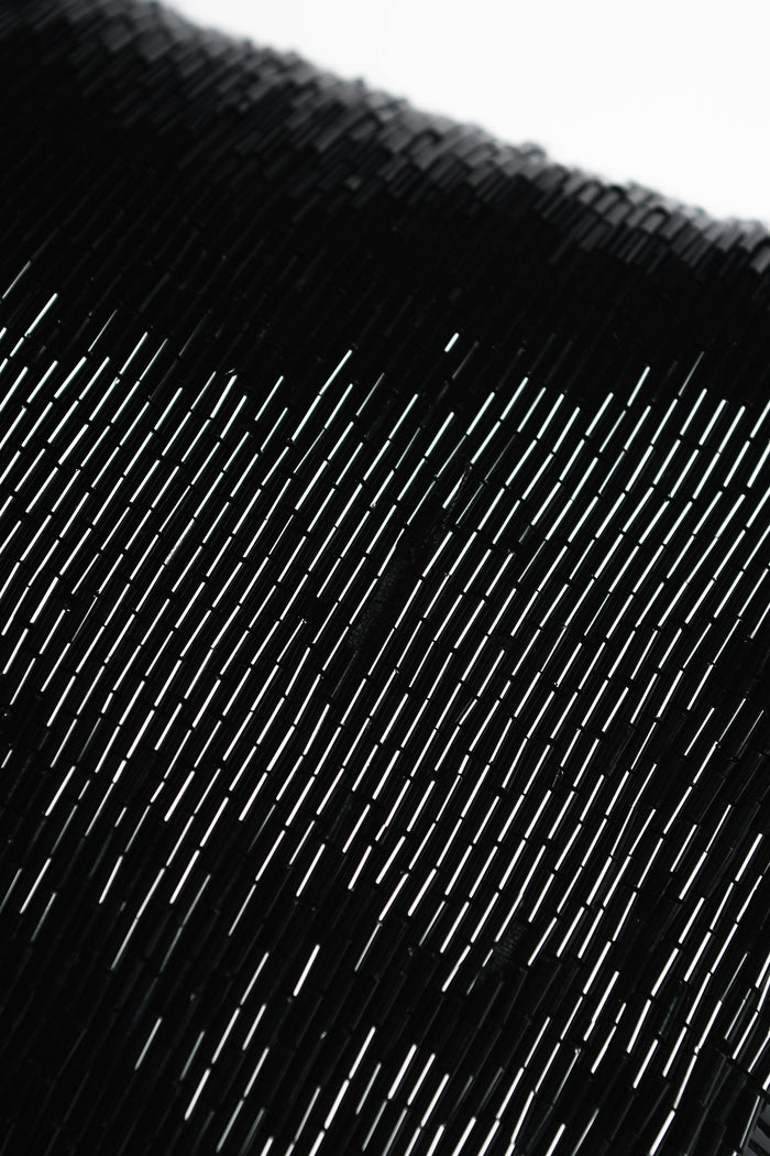 RARE Vintage Fendi Black Beaded Baguette Shoulder Bag