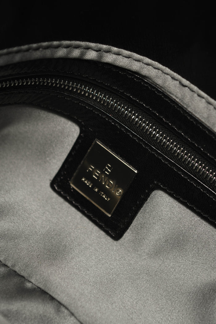 RARE Vintage Fendi Black Beaded Baguette Shoulder Bag