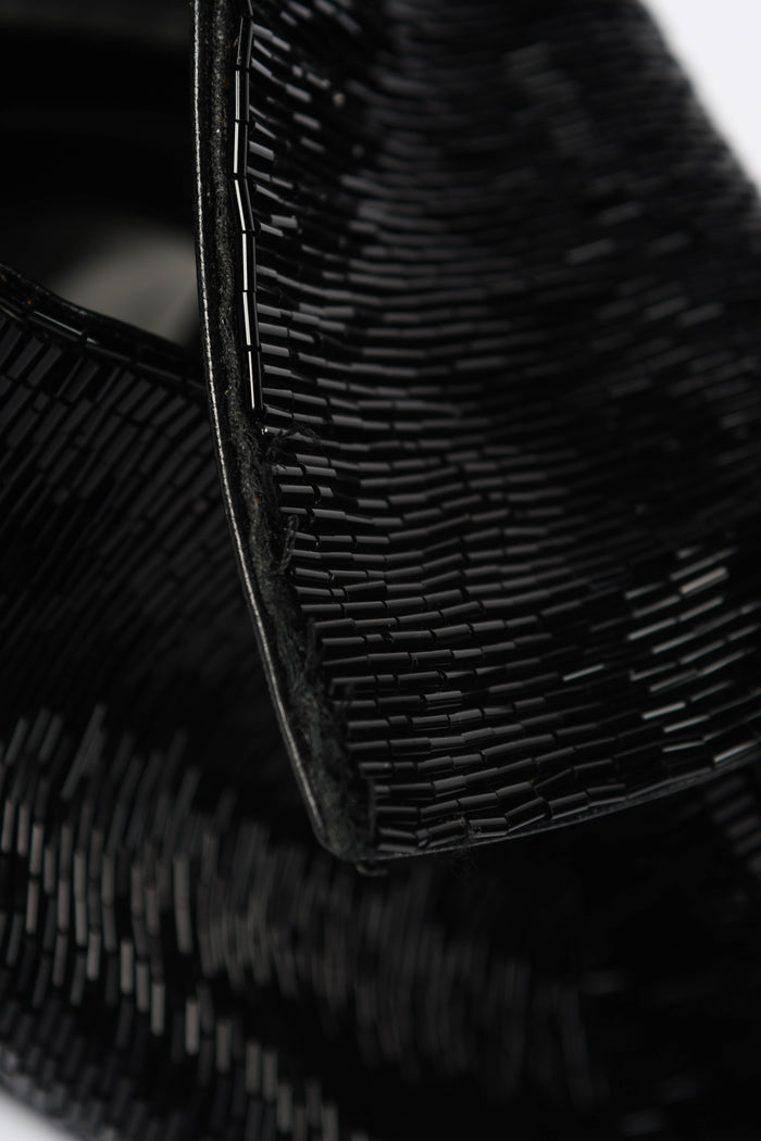 RARE Vintage Fendi Black Beaded Baguette Shoulder Bag