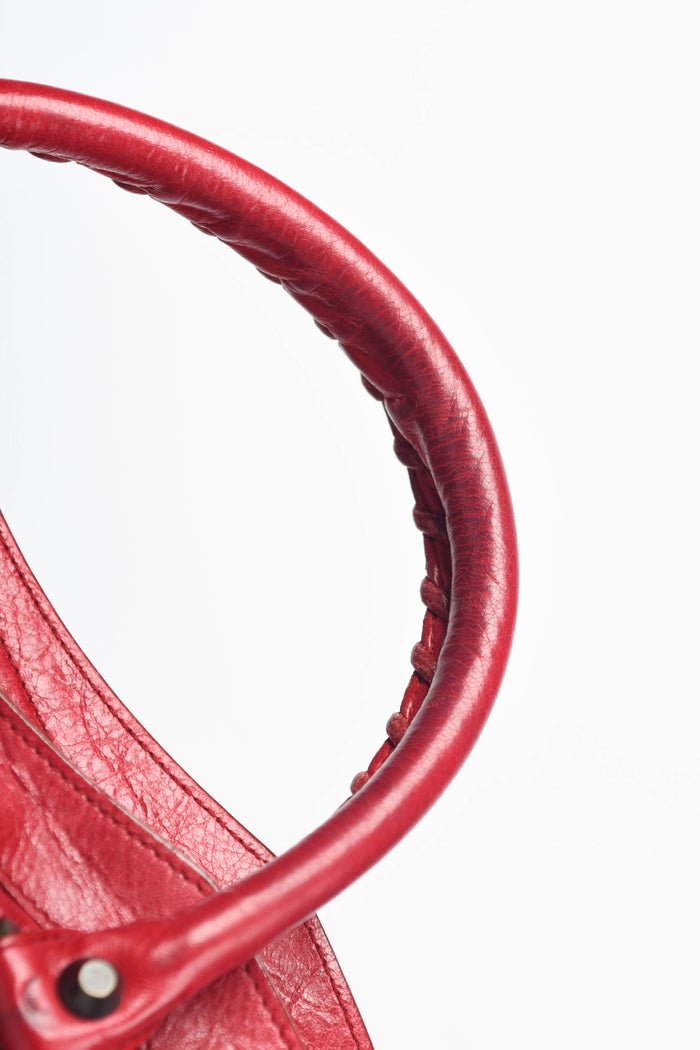 2000s Balenciaga Red Leather City Bag