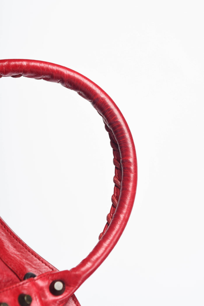 2000s Balenciaga Red Leather City Bag