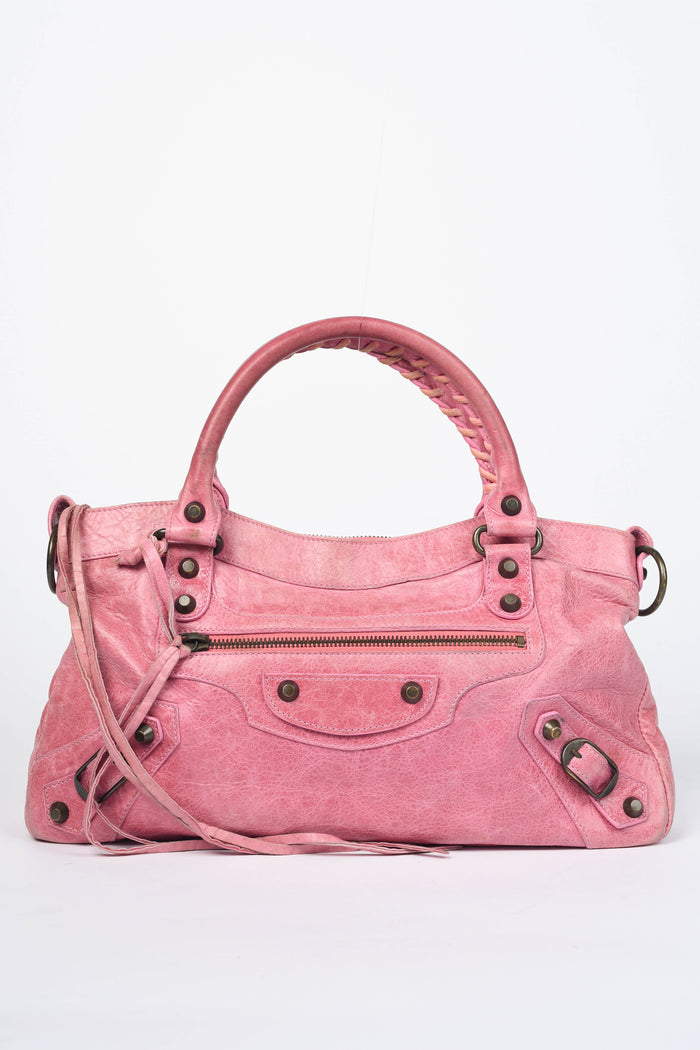2000s Balenciaga Pink Leather First City Bag