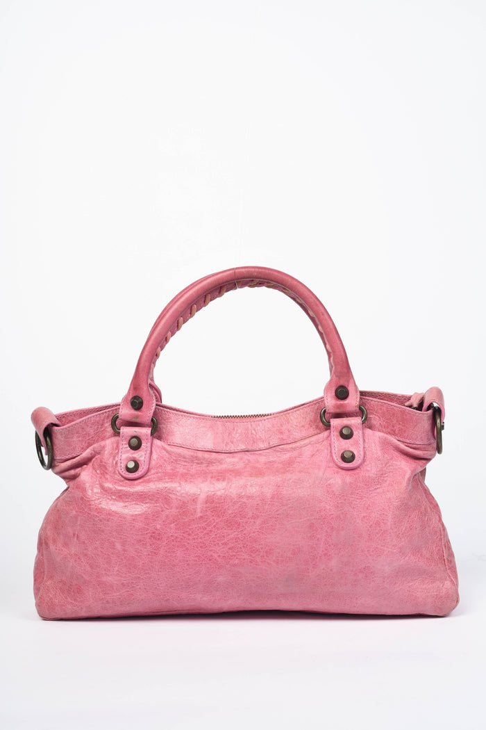 2000s Balenciaga Pink Leather First City Bag