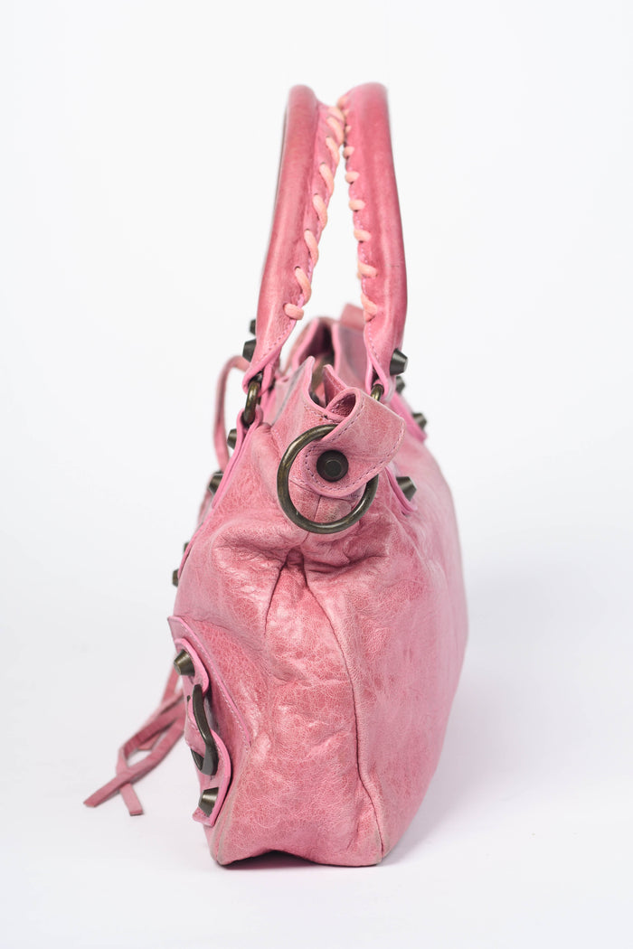 2000s Balenciaga Pink Leather First City Bag