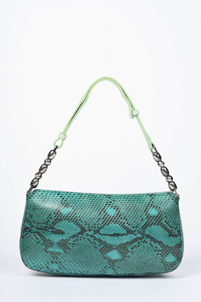 RARE Christian Dior Teal Python Malice Shoulder Bag