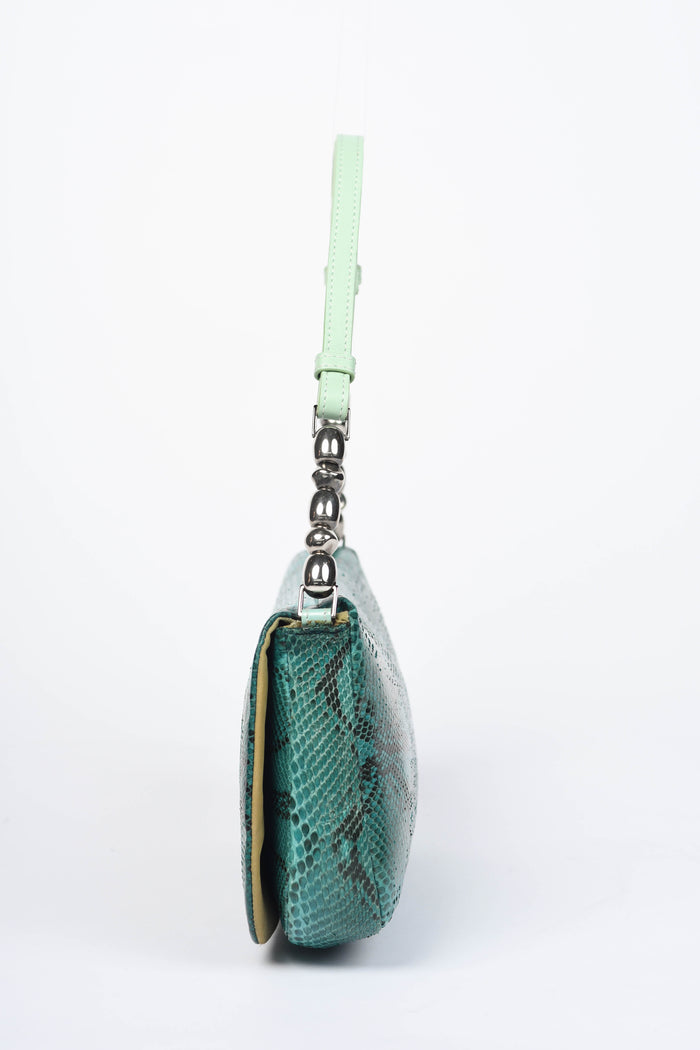 RARE Christian Dior Teal Python Malice Shoulder Bag