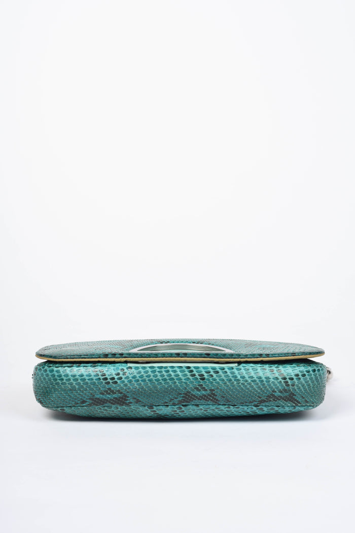 RARE Christian Dior Teal Python Malice Shoulder Bag