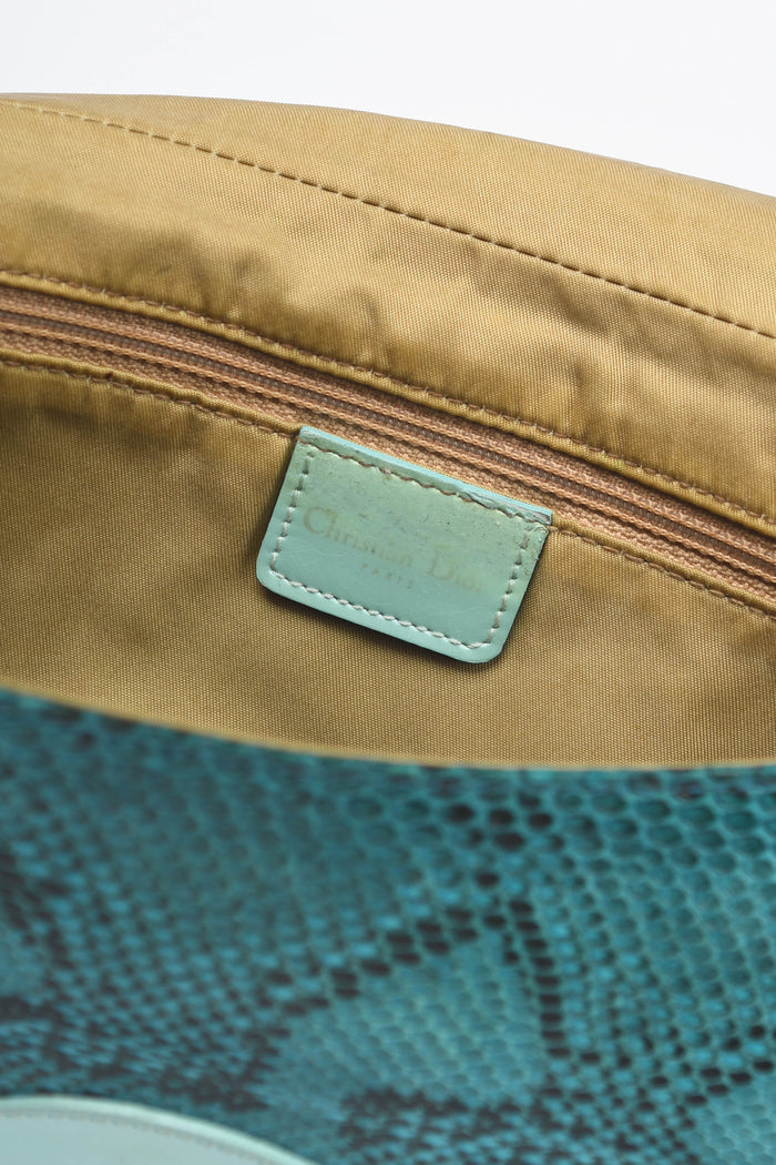 RARE Christian Dior Teal Python Malice Shoulder Bag