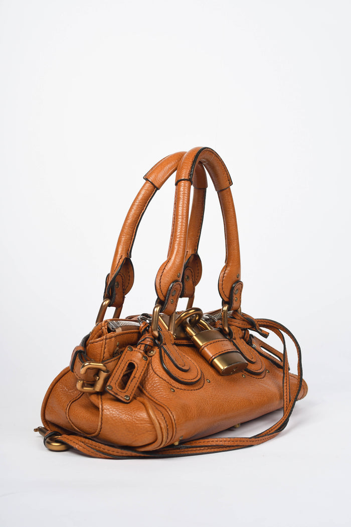 2000s Chloe Tan Leather Small Paddington Shoulder Bag