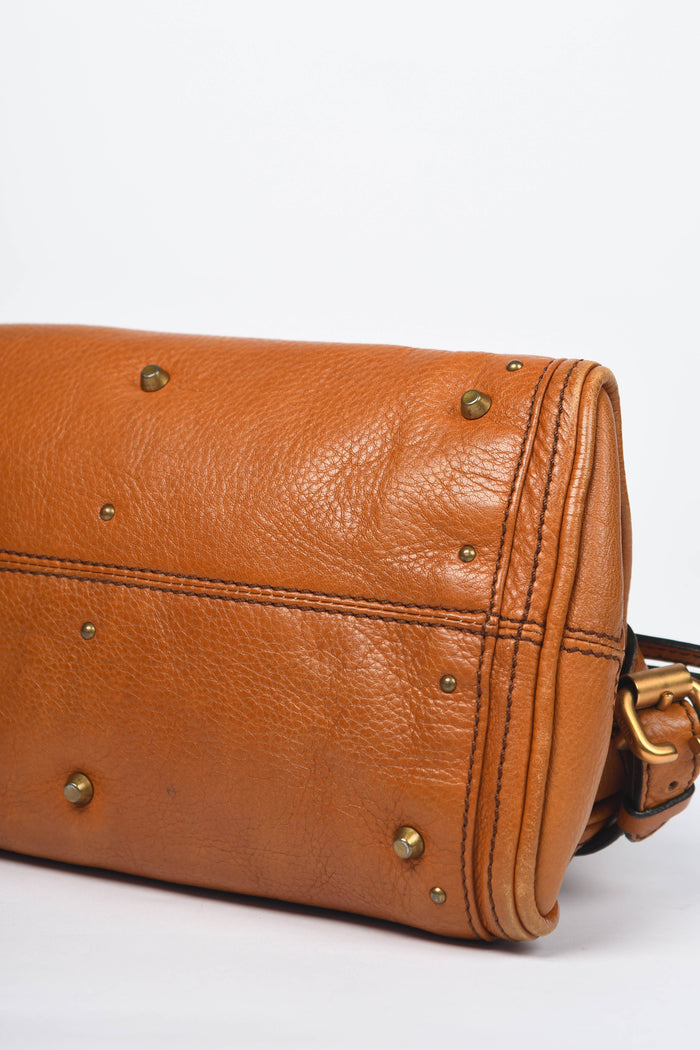 2000s Chloe Tan Leather Small Paddington Shoulder Bag