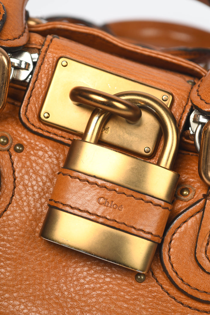 2000s Chloe Tan Leather Small Paddington Shoulder Bag