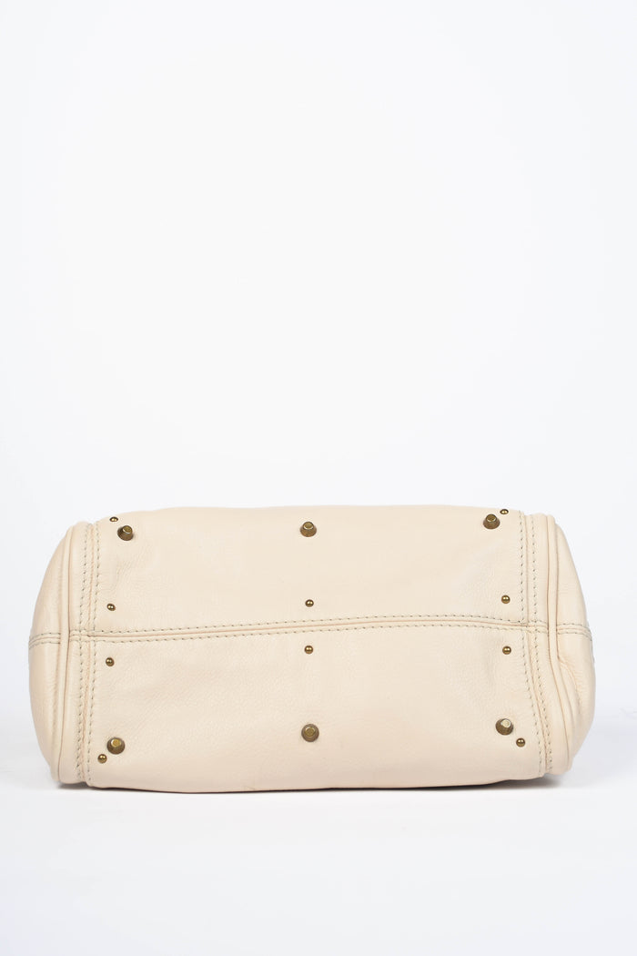 2000s Chloe Cream Leather Small Paddington Shoulder Bag