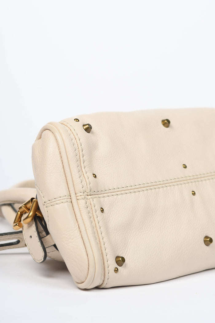 2000s Chloe Cream Leather Small Paddington Shoulder Bag