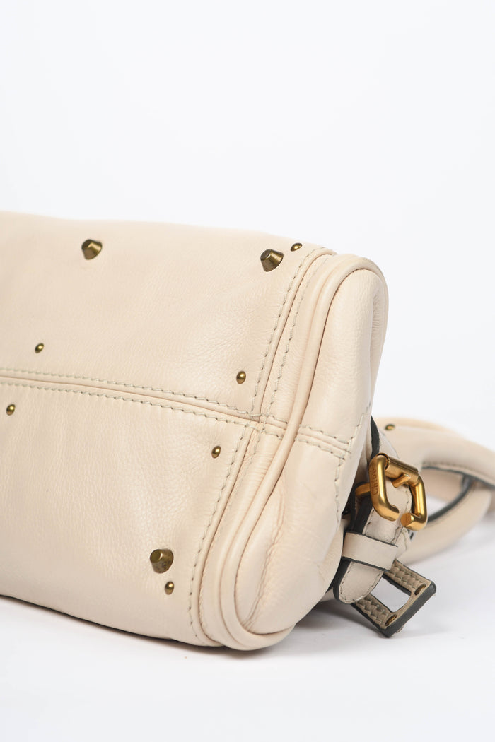 2000s Chloe Cream Leather Small Paddington Shoulder Bag