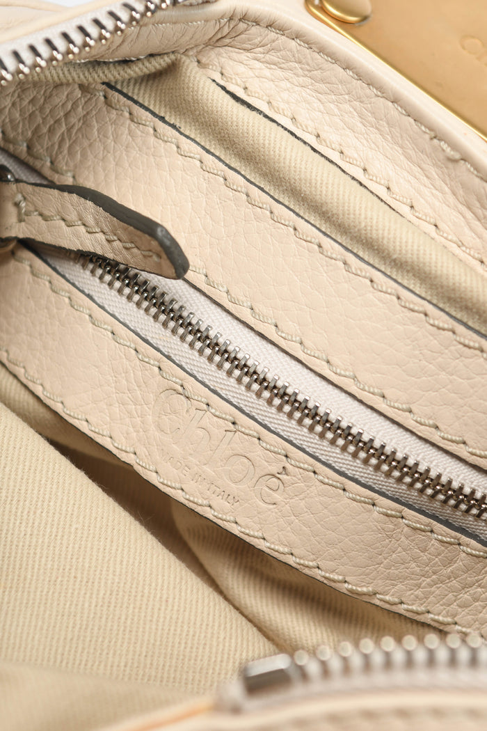 2000s Chloe Cream Leather Small Paddington Shoulder Bag