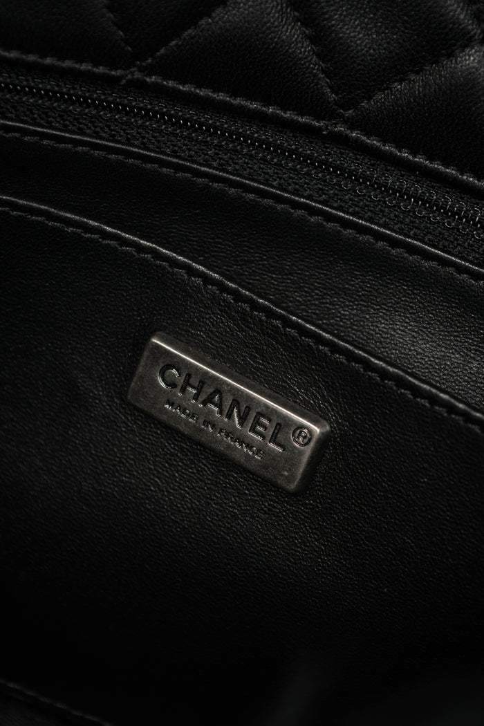 2010s Chanel Black Fur Single Flap Shoulder Bag