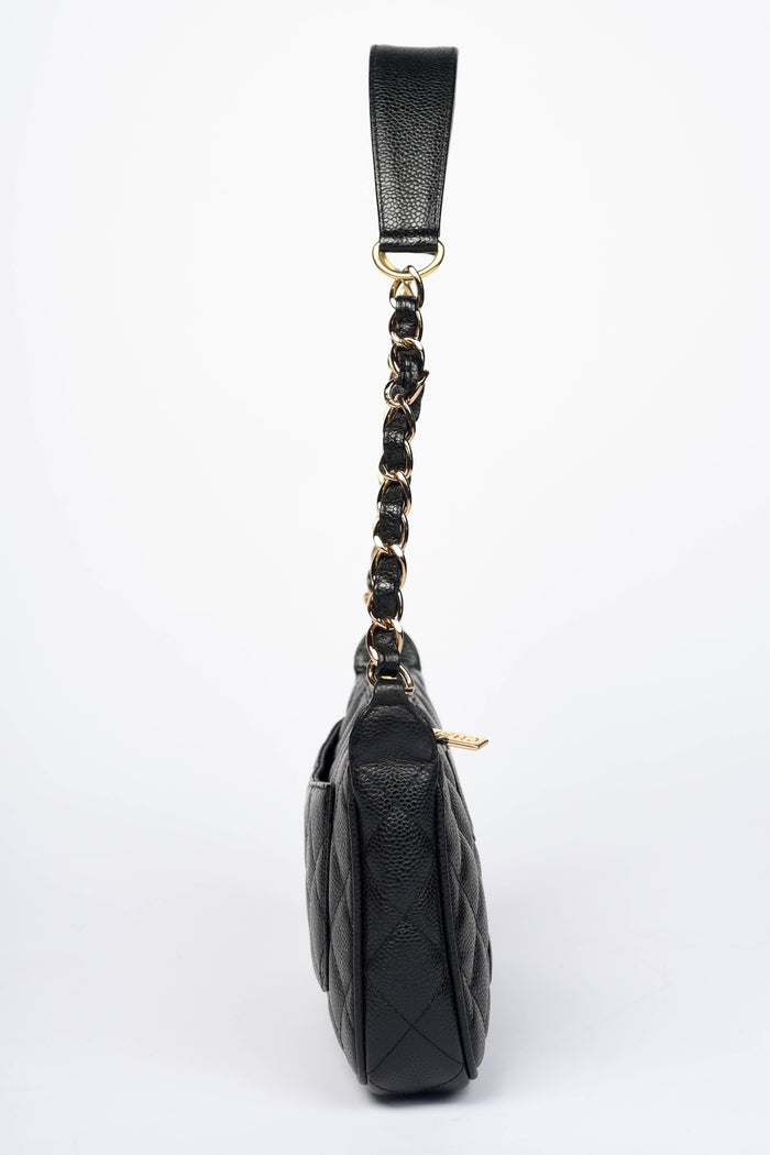 2000s Chanel Black Caviar Leather Timeless Pochette