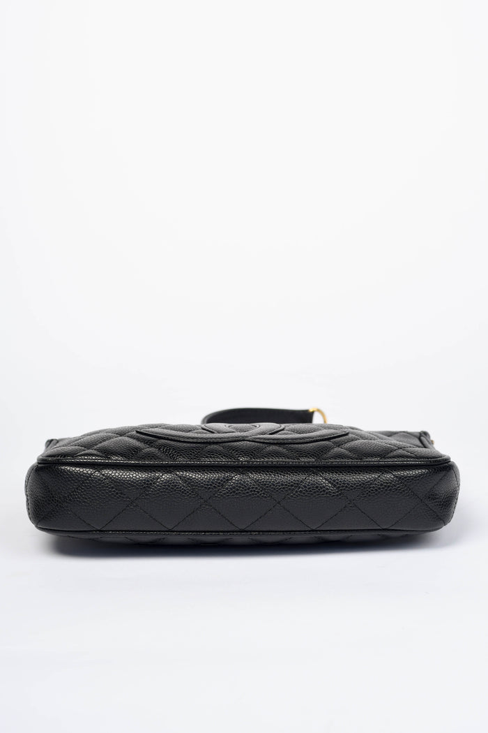 2000s Chanel Black Caviar Leather Timeless Pochette