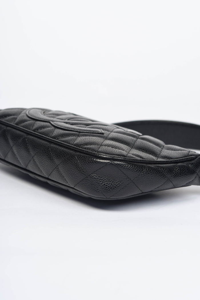 2000s Chanel Black Caviar Leather Timeless Pochette