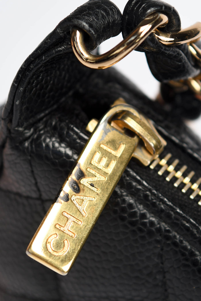 2000s Chanel Black Caviar Leather Timeless Pochette