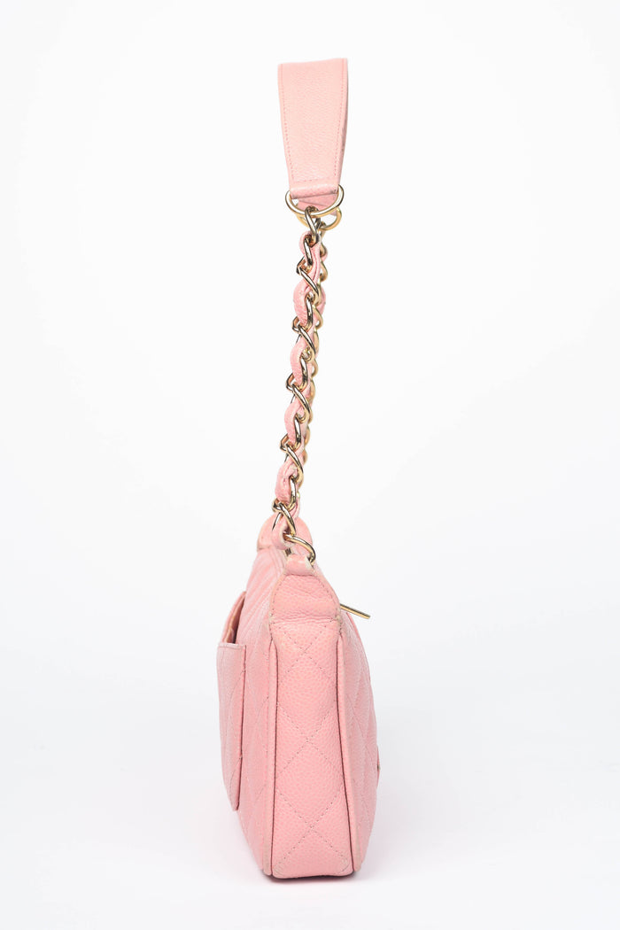 2000s Chanel Pink Caviar Leather Timeless Pochette
