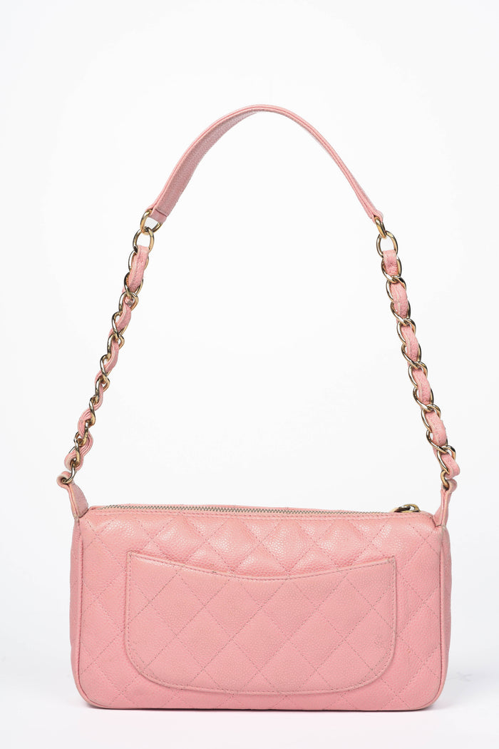 2000s Chanel Pink Caviar Leather Timeless Pochette