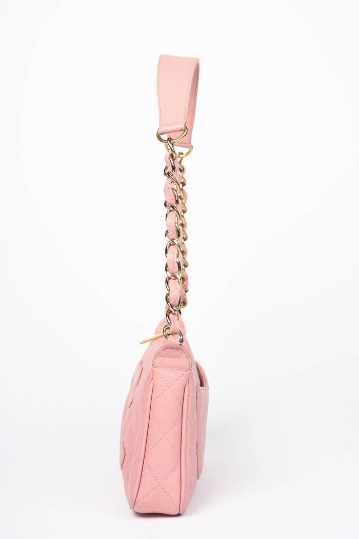 2000s Chanel Pink Caviar Leather Timeless Pochette