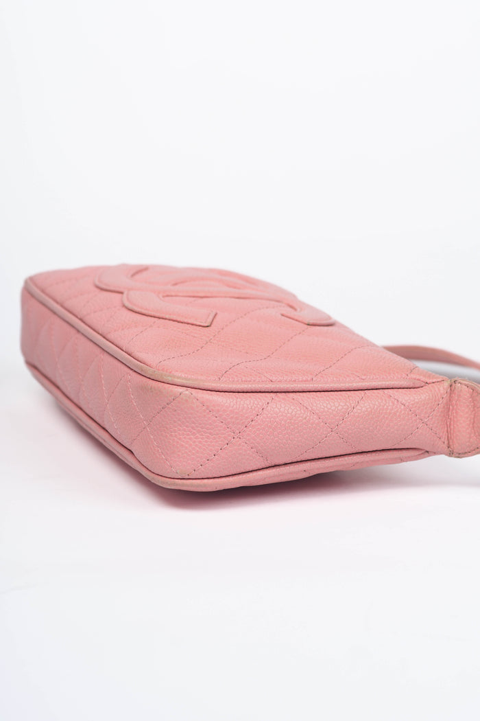 2000s Chanel Pink Caviar Leather Timeless Pochette