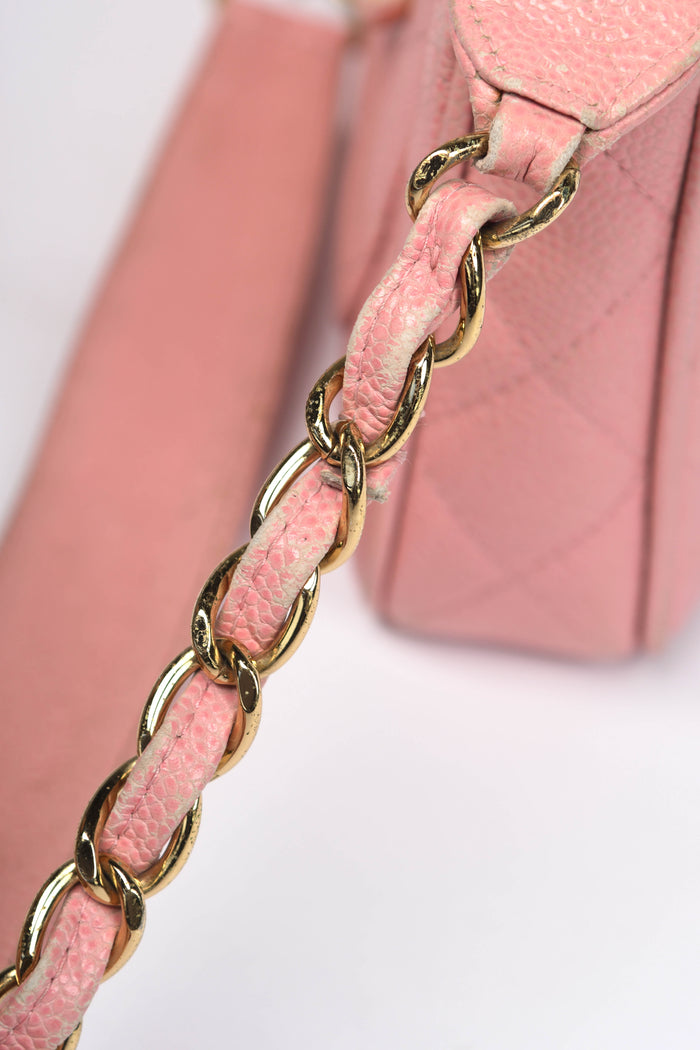 2000s Chanel Pink Caviar Leather Timeless Pochette