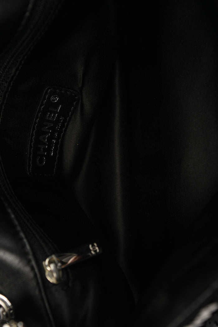 2000s Chanel Black Sequin CC Shoulder Bag