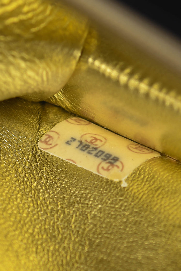 Vintage Chanel Midnight Blue Satin Clutch Bag