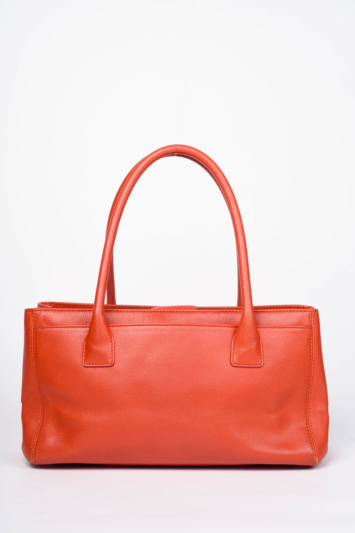 2010s Chanel Red Caviar Leather Small Executive Shopper Tote Bag