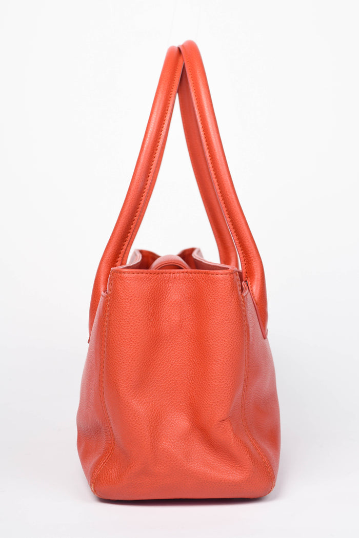 2010s Chanel Red Caviar Leather Small Executive Shopper Tote Bag