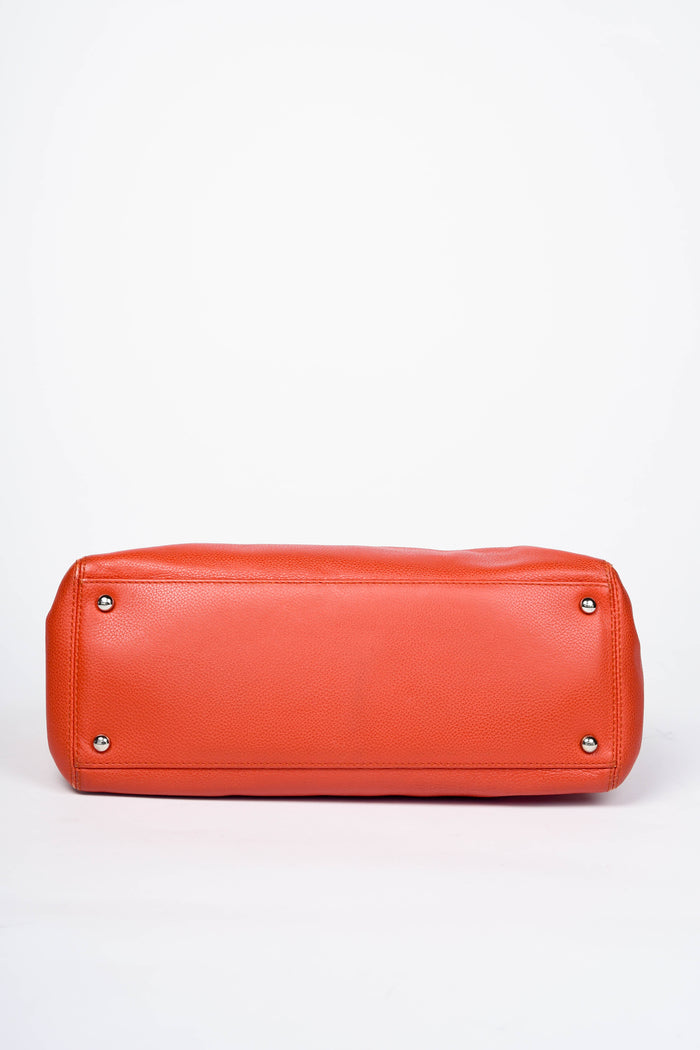 2010s Chanel Red Caviar Leather Small Executive Shopper Tote Bag