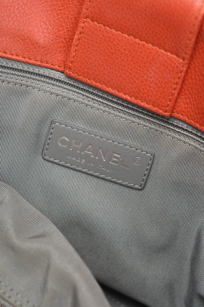 2010s Chanel Red Caviar Leather Small Executive Shopper Tote Bag
