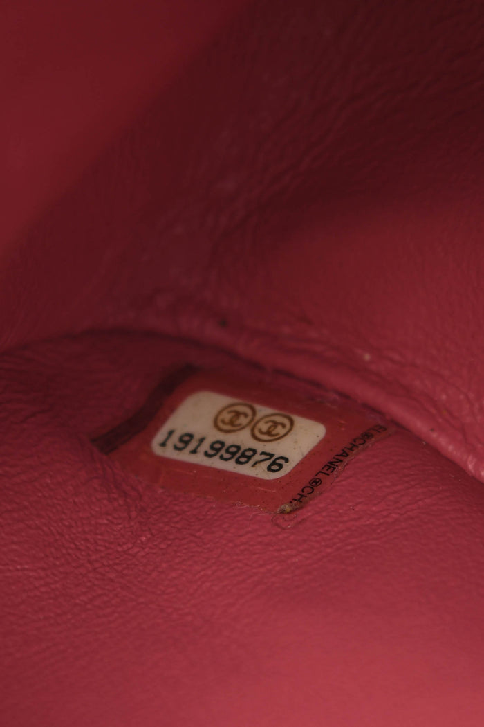 2000s Chanel Pink Lambskin Leather Valentines Single Flap Shoulder Bag