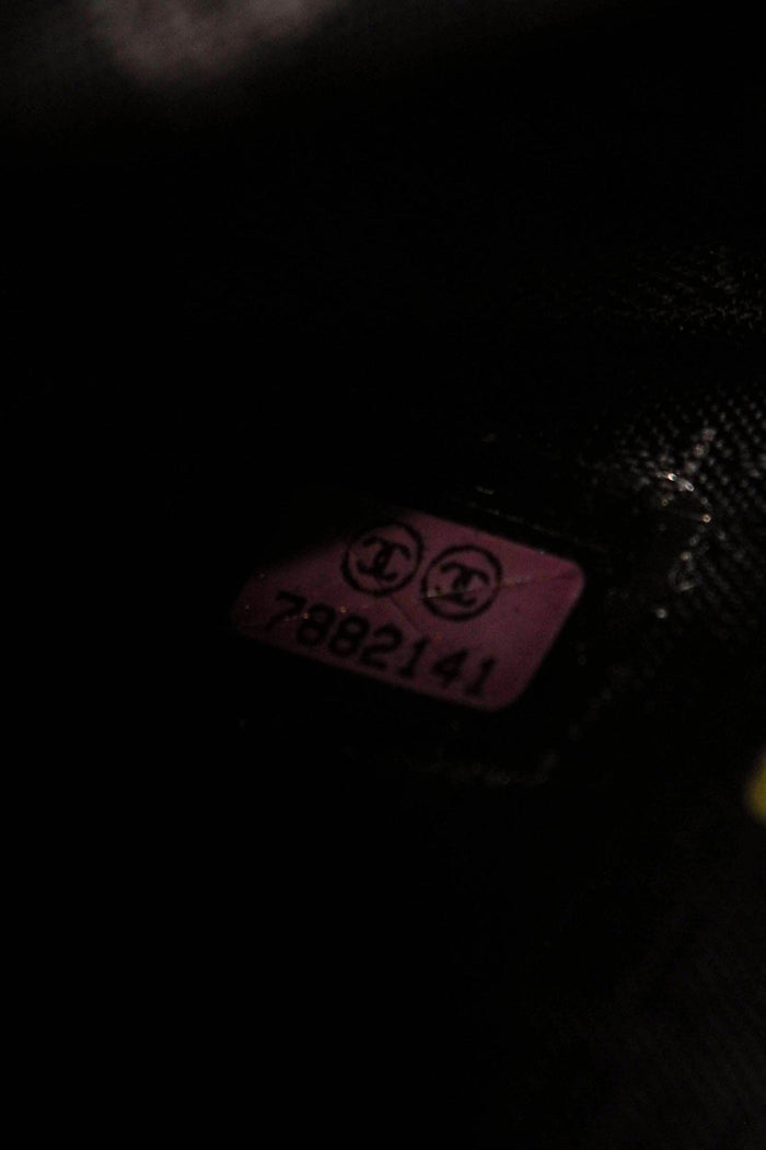 2000s Chanel Black Lambskin Leather Small Top Handle