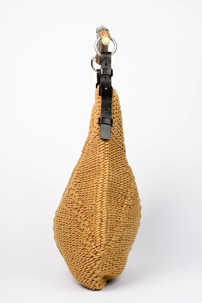 Vintage Yves Saint Laurent Raffia Mombasa Large Shoulder Bag