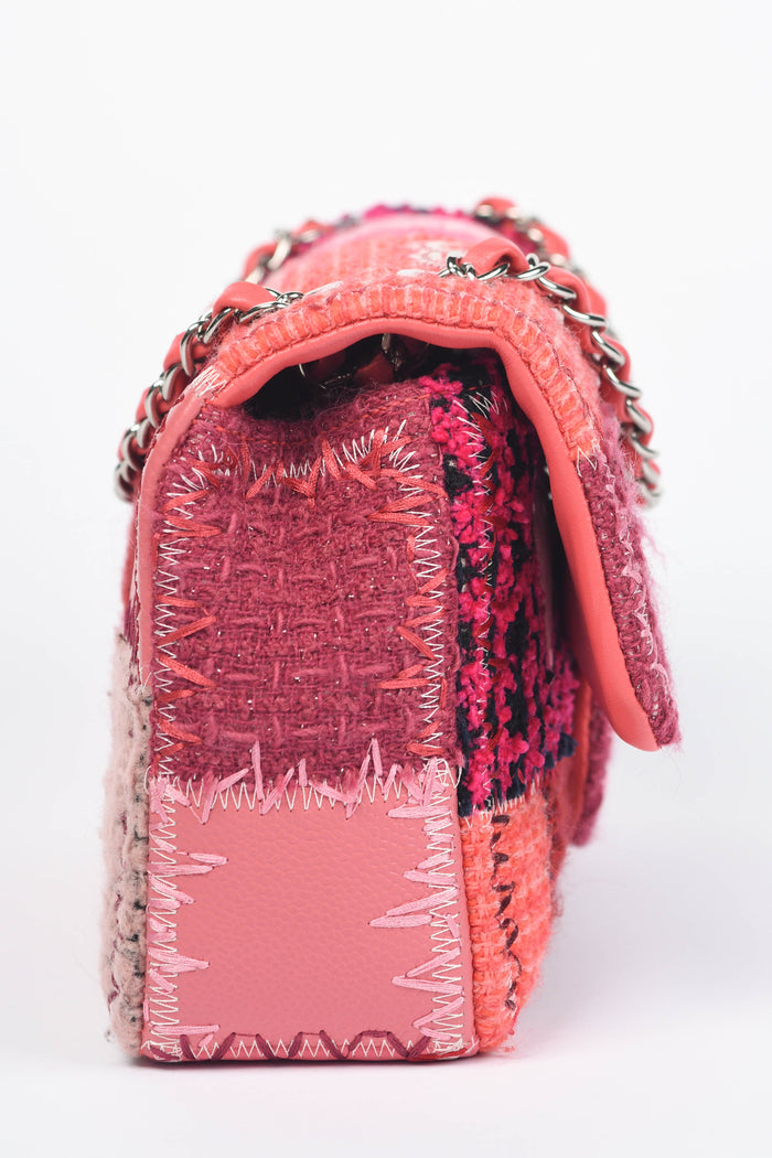 RARE 2010s Chanel Pink Patchwork Single Flap Shoulder Bag