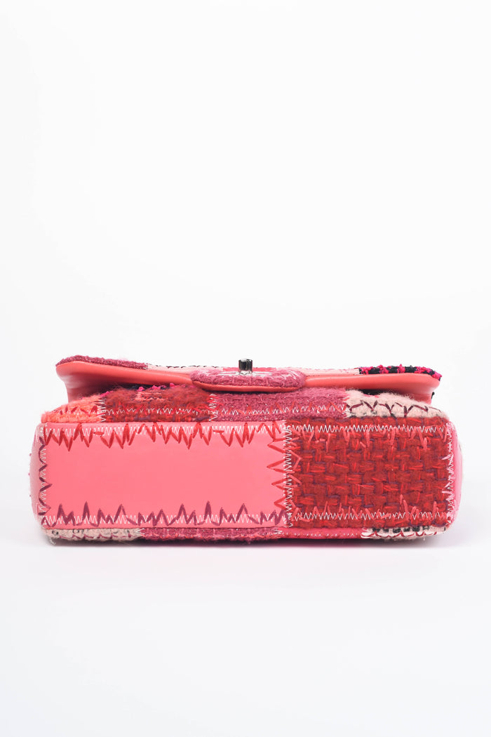 RARE 2010s Chanel Pink Patchwork Single Flap Shoulder Bag