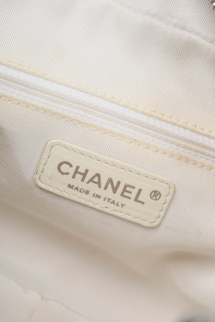2000s Chanel White Caviar Leather Petite Timeless Tote Bag