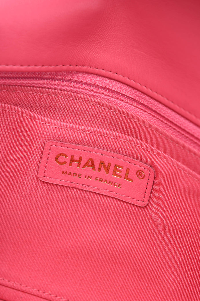 RARE 2020 Chanel Multicoloured Woven Single Flap Shoulder Bag