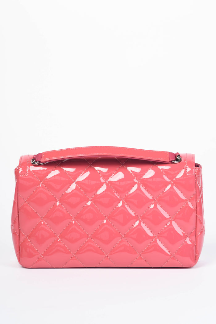 2014 Chanel Pink Patent Leather Coco Shine Small Flap Shoulder Bag