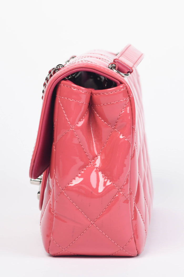 2014 Chanel Pink Patent Leather Coco Shine Small Flap Shoulder Bag