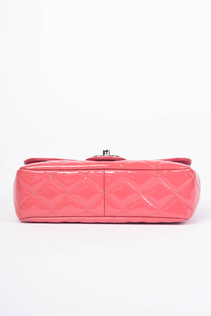 2014 Chanel Pink Patent Leather Coco Shine Small Flap Shoulder Bag