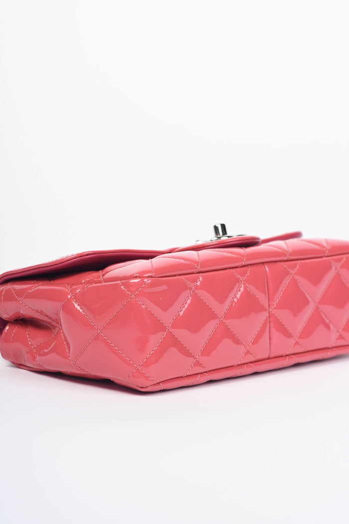 2014 Chanel Pink Patent Leather Coco Shine Small Flap Shoulder Bag