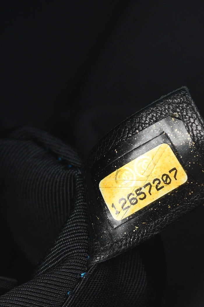 2000s Chanel Blue CC Camellia Embossed Canvas Shoulder Bag