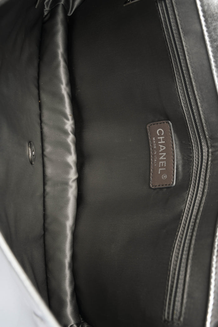 SUPER RARE 2000s Chanel Silver Ice Cube Single Flap Shoulder Bag