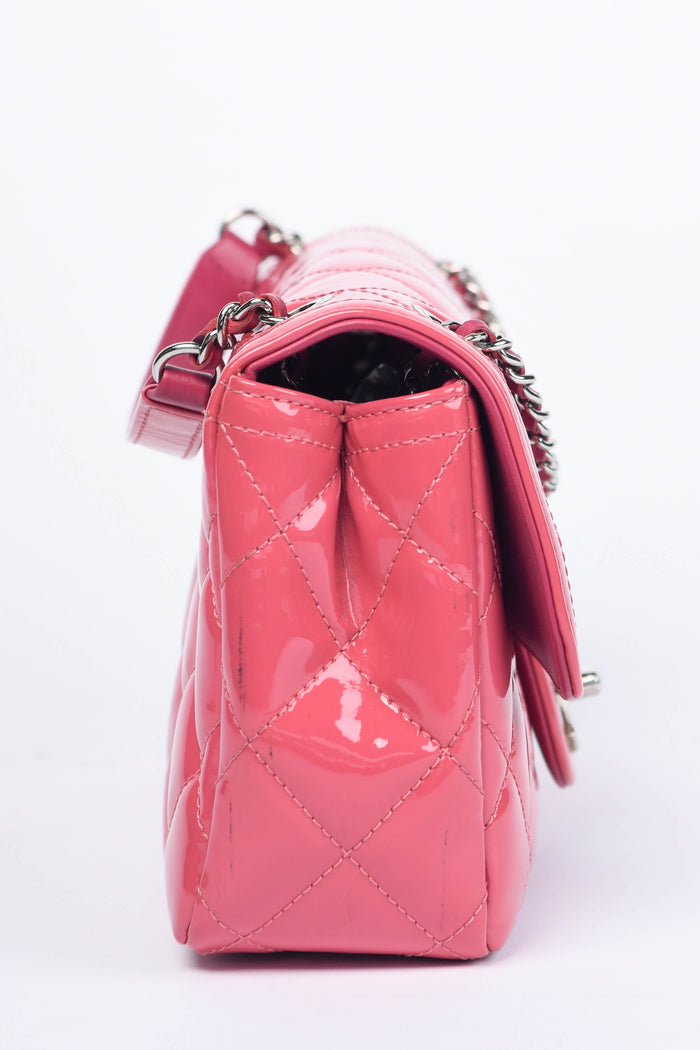 2014 Chanel Pink Patent Leather Coco Shine Small Flap Shoulder Bag