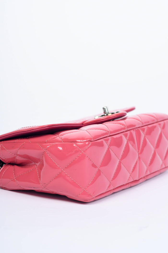 2014 Chanel Pink Patent Leather Coco Shine Small Flap Shoulder Bag